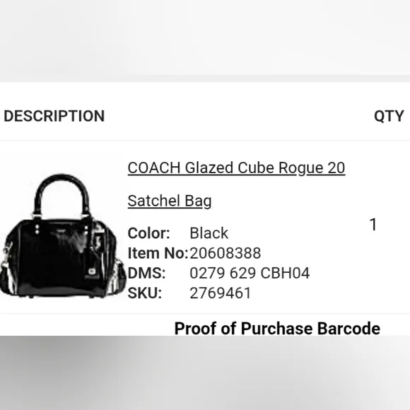 Coach Cube Rogue Bag Black Glazed Leather NWT - Picture 9 of 10